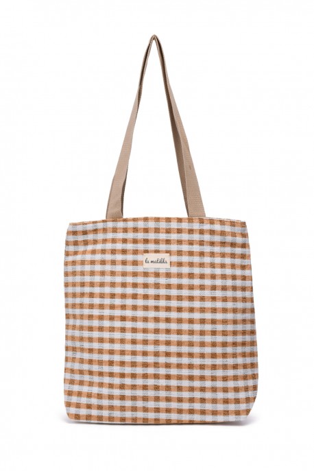 La Matilda - Tote Bag GINGHAM MOSTAZA M106-96