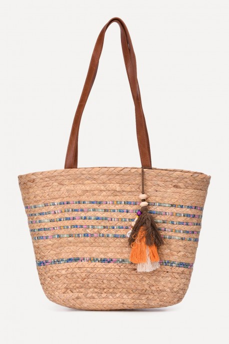 KKC006 Sac à main en paille de papier crocheté