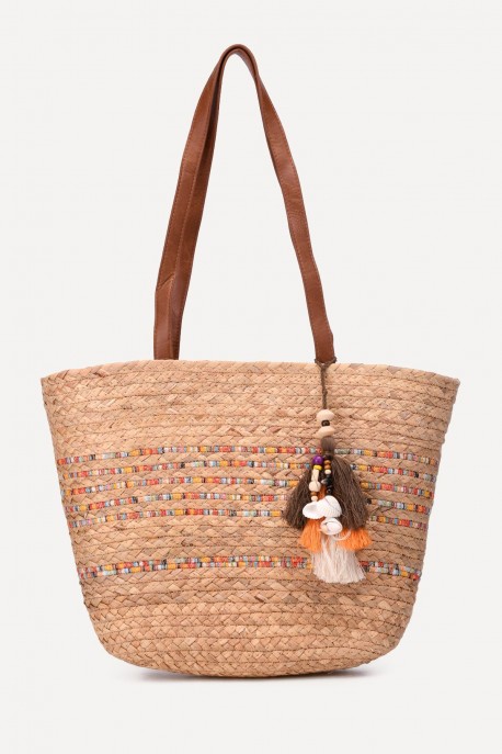 KKC006 Sac à main en pailles naturelles crocheté : couleur:Orange