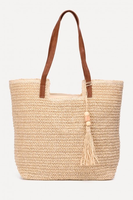 KKC046 Crocheted paper straw handbag