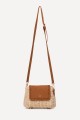 KKC179 Paper straw shoulder bag with a clasp featuring a rigid frame