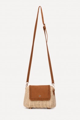 KKC179 Paper straw shoulder bag with a clasp featuring a rigid frame