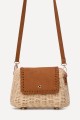 KKC179 Paper straw shoulder bag with a clasp featuring a rigid frame