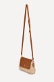 KKC179 Paper straw shoulder bag with a clasp featuring a rigid frame