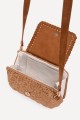 KKC179 Paper straw shoulder bag with a clasp featuring a rigid frame