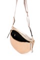 KJ1349-2 Sac banane bandoulière synthétique en paille polypropylène