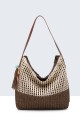 G8867-BV Sac à main en paille de papier crocheté