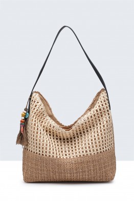G8867-BV Sac à main en paille de papier crocheté