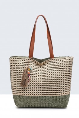 G8880-BV Sac à main en paille de papier crocheté
