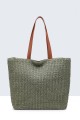 G8880-BV Crocheted paper straw handbag