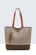 G8880-BV Crocheted paper straw handbag