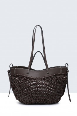 T88114-BV Sac à main en paille de papier crocheté