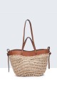 T88114-BV Sac à main en paille de papier crocheté
