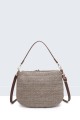 Sac à main en paille synthétique avec rabat fleurs 29002-BV