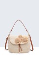 Sac à main en paille synthétique avec rabat fleurs 29002-BV