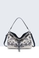 29036-BV Woven canvas handbag with pattern 