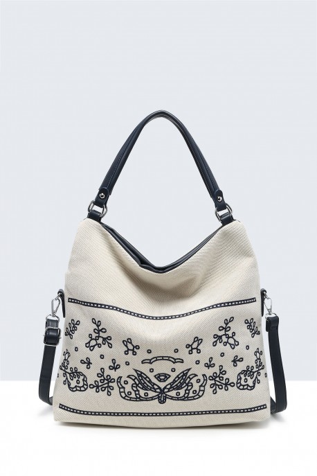 29037-BV Sac à main toile avec motif