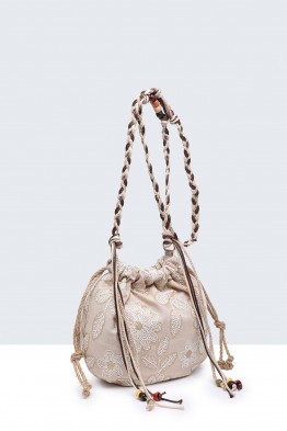 29050-BV Lace-style round clutch bag