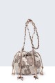 29050-BV Lace-style round clutch bag