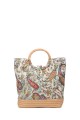 OYP6035 Patterned fabric bag with ring handle