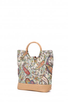 OYP6035 Sac textile à motif avec anse anneau