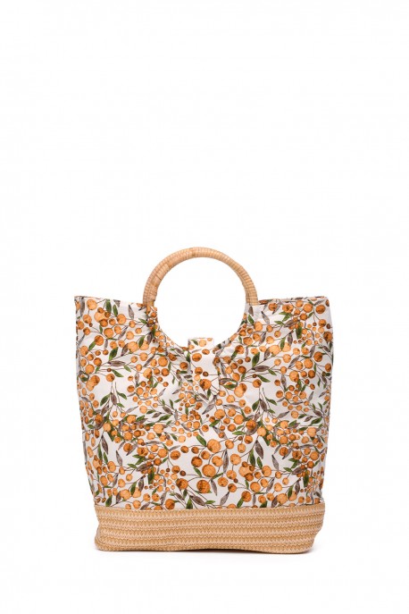 OYP6035 Patterned fabric bag with ring handle