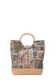 OYP6035 Patterned fabric bag with ring handle