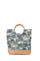 OYP6035 Patterned fabric bag with ring handle