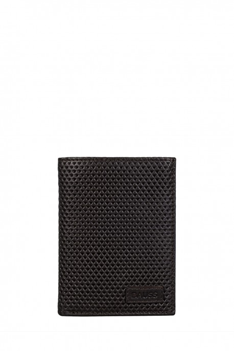 BAUSS® - B613IV RFID Leather wallet with coin pocket, European format : colour:Marron fonc&eacute;