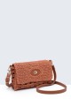 9244-BV Sac bandoulière à rabat en coton crocheté