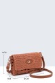 9244-BV Sac bandoulière à rabat en coton crocheté