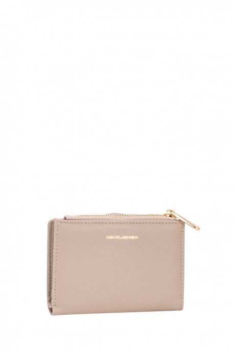 P163-1 Porte-monnaie Synthétique David Jones : couleur:Beige Oxford (OXFORD TAN)