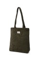 La Matilda - Tote Bag Pana Fleurs velour vert M105-99-FE