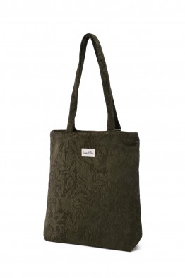 La Matilda - Tote Bag Pana Fleurs velour vert M105-99-FE