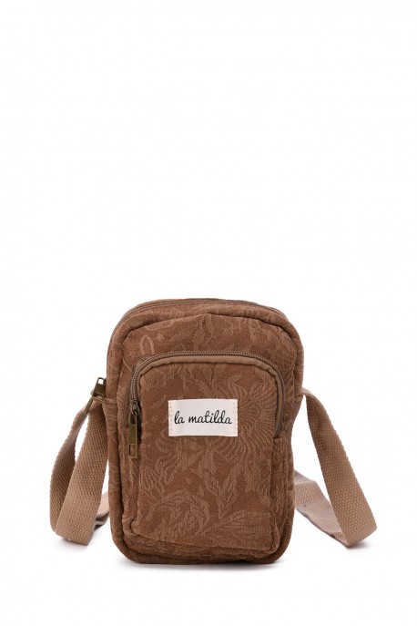 La Matilda - Pochette bandoulière téléphone ESTOMPADO MARRON M143-108
