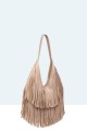 11142-BV Bohemian-style shoulder bag with fringe