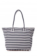 KJ5688 Sac de plage marinière en toile textile