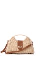 KJ756-1 Paper straw handbag on rigid frame