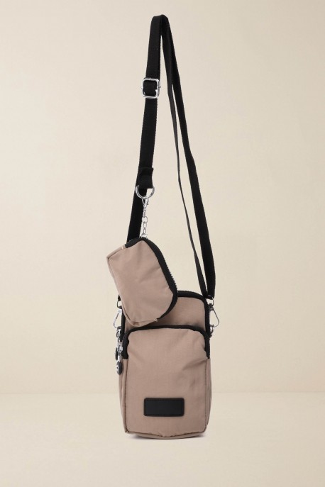 KJ-612-10 Sac pochette à bandoulière format téléphone en nylon : couleur:Kaki (Khaki)