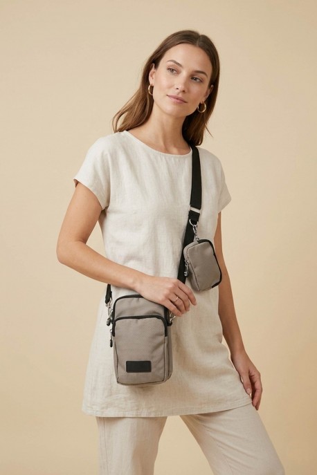 KJ-612-10 Sac pochette à bandoulière format téléphone en nylon
