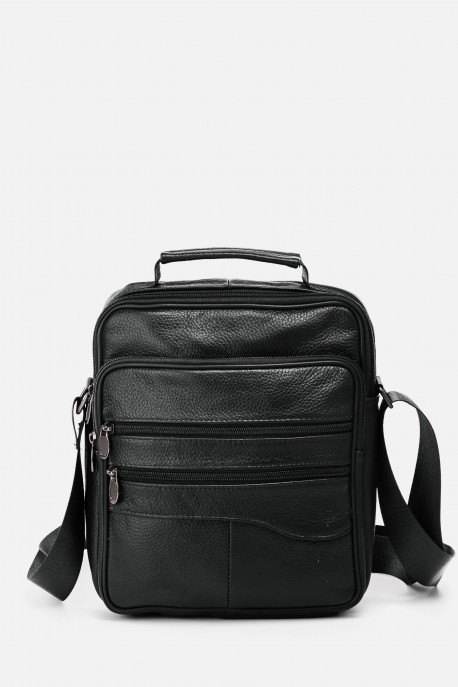 Split Leather crossbody bag KJ7818 : colour:Black