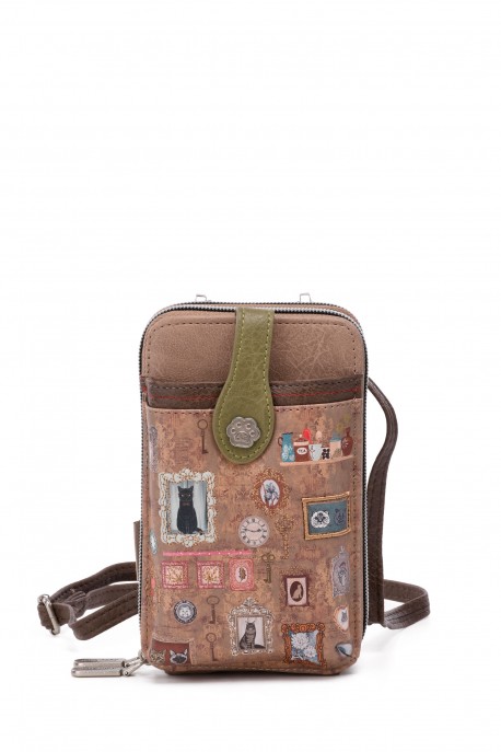 Sweet & Candy XK-07-A26 Synthetic phone-size crossbody pouch : colour:Khaki
