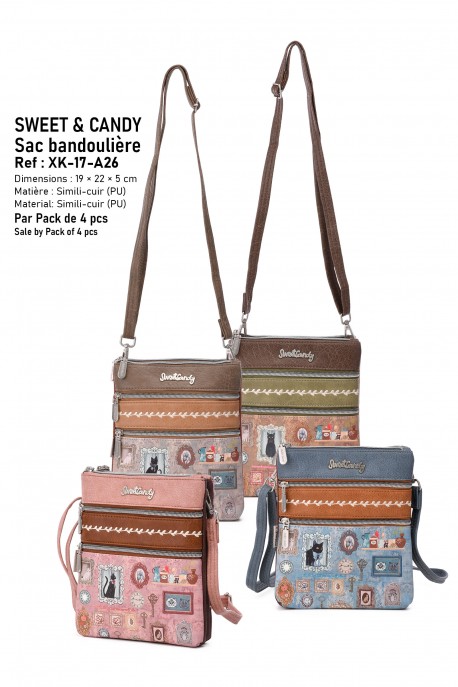 Sweet & Candy "Little Kat" XK-17-A26 Synthetic crossbody pouch : colour:Pack of 4