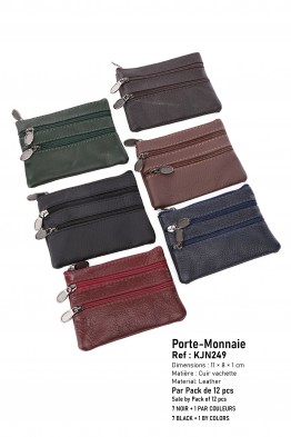 KJN249 lot de 12 Porte-monnaie cuir