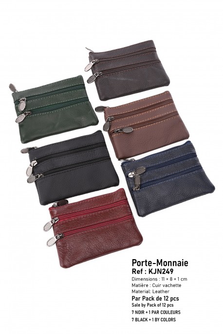 KJN249 Leather purse pack of 12
