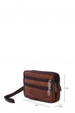 KJ8602 Pochette main ceinture en croûte de cuir