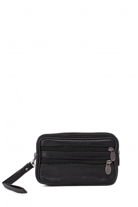 KJ8602 Pochette main ceinture en croûte de cuir