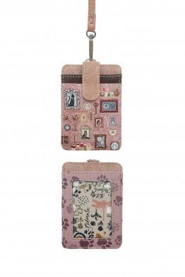 XK-15-A26 Porte-carte "Little Kat" synthétique tour de cou Sweet & Candy