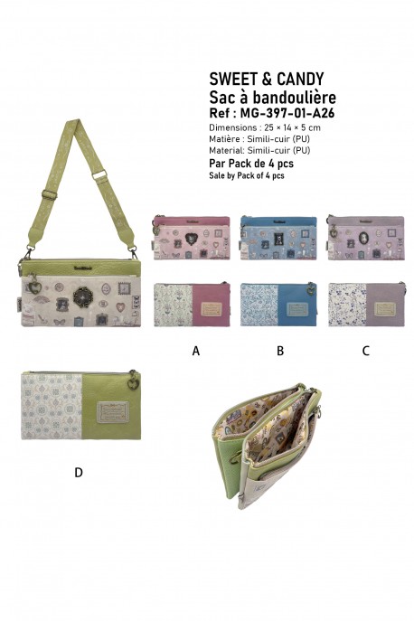 MG-397-01-A26 Sweet & Candy shoulder cross body bag : Pattern:Pack of 4