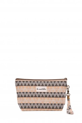 La Matilda - textile pouch makeup bag ZIGZAG DOBLE COLOR M101-114